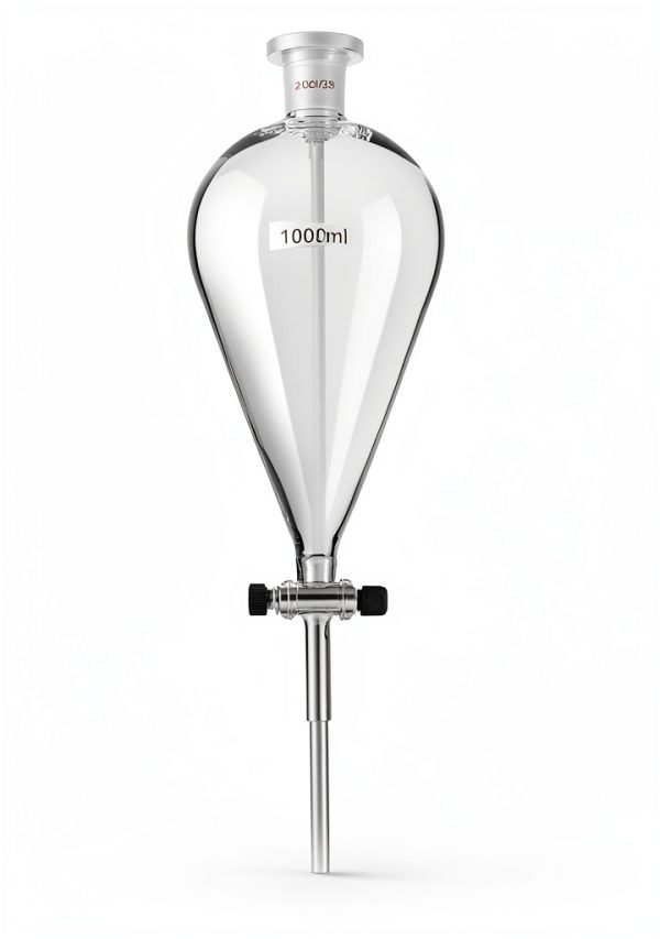 Separating Funnel QWORK 1000ml Heavy Wall with 24/29 PTFE Stopcock-5