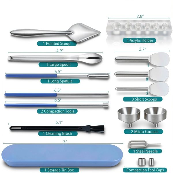 Filling Tool Kit LELELUK 16-Piece Set with Lab Scoops & Micro Funnels-1