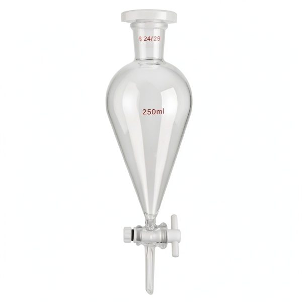 Separating Funnel QWORK 250ml with 24/29 Joints and PTFE Plug-0