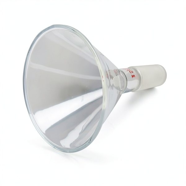 Glass Jointed Powder Funnel QWORK 100mm OD 24/40 Joint Short Stem-2
