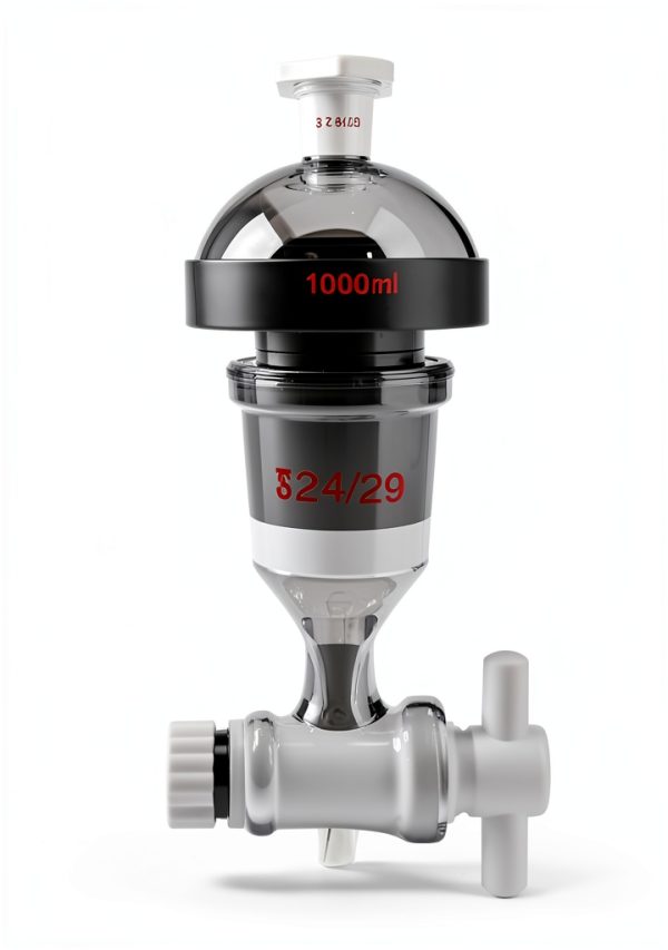 Separating Funnel QWORK 1000ml Heavy Wall with 24/29 PTFE Stopcock-3