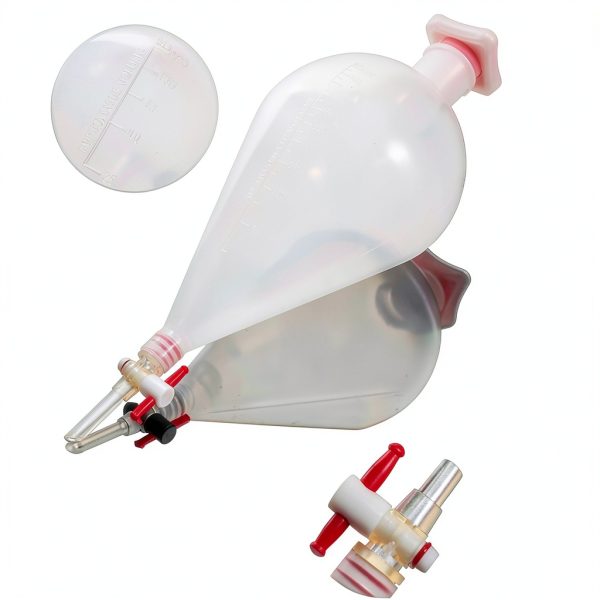 1000mL Pear-Shaped Plastic Separatory Funnel GUOHUIZHANG PTFE Stopper-4