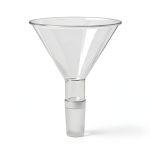 Glass Jointed Powder Funnel QWORK 100mm OD 24/40 Joint Short Stem-0