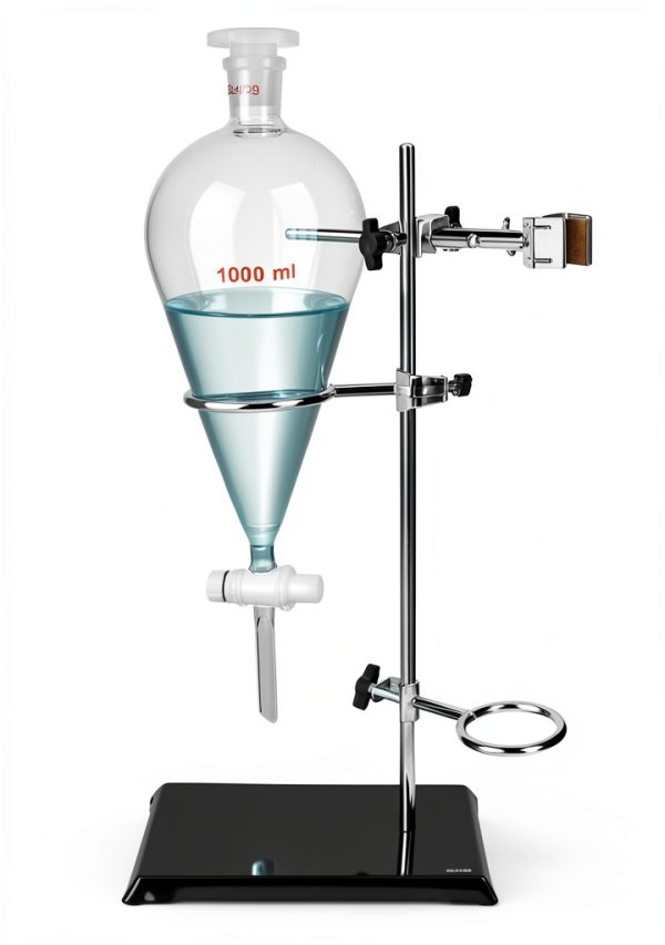 Separating Funnel QWORK 1000ml Heavy Wall with 24/29 PTFE Stopcock-6