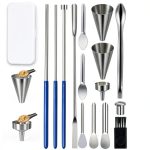 Foosi Short Stem Funnels 16pcs Stainless Steel Lab Kit for Sizes-0