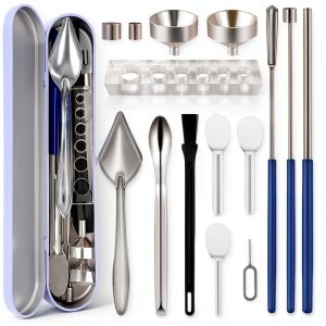 Filling Tool Kit LELELUK 16-Piece Set with Lab Scoops & Micro Funnels-0