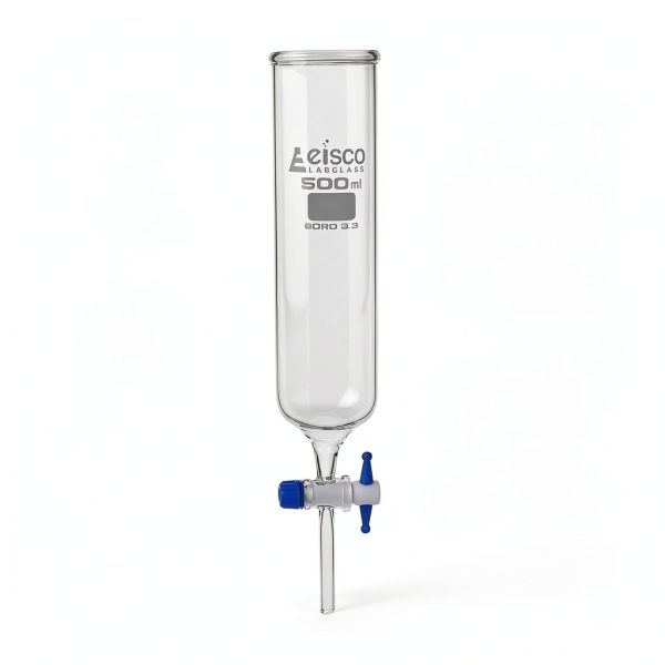 Dropping Funnel 500ml PTFE Stopcock by EISCO Borosilicate Glass-0