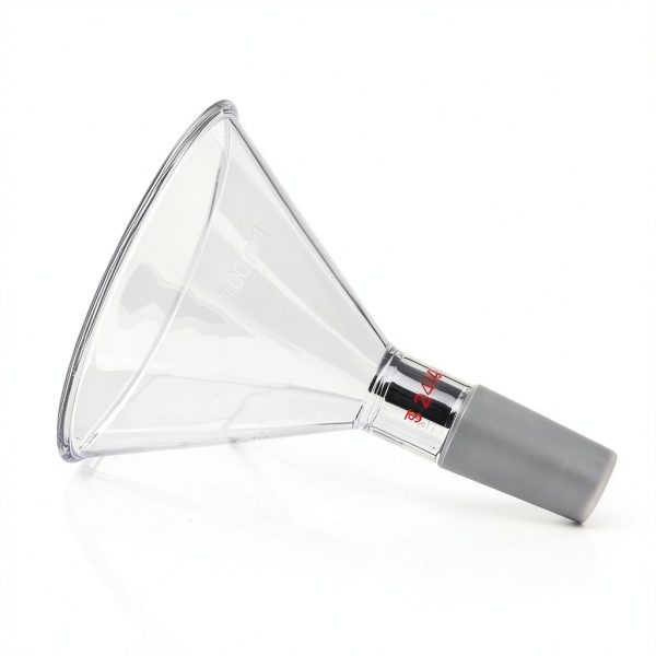 Glass Jointed Powder Funnel QWORK 100mm OD 24/40 Joint Short Stem-1
