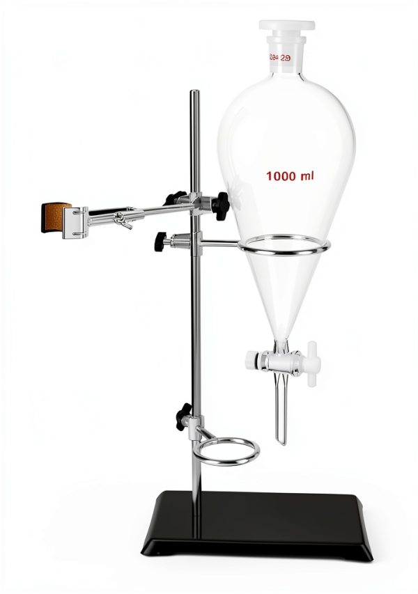Separating Funnel QWORK 1000ml Heavy Wall with 24/29 PTFE Stopcock-0
